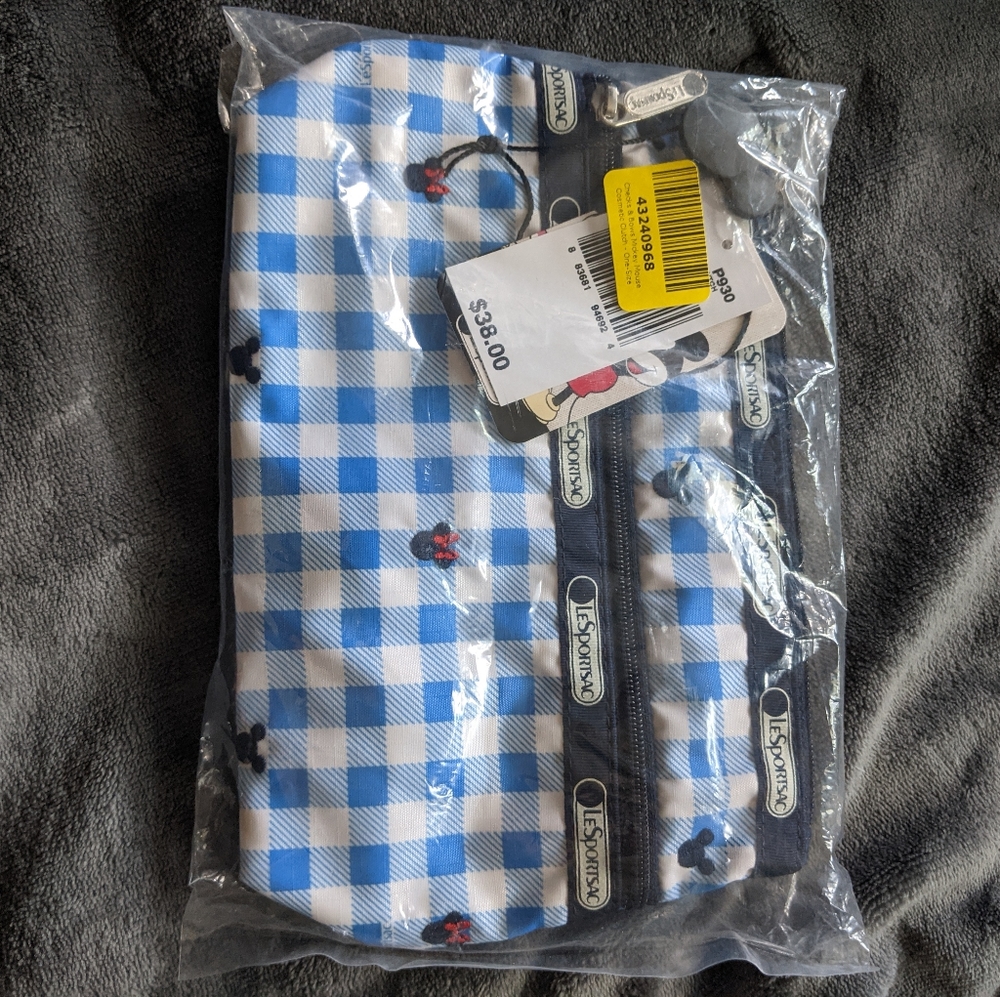 LeSportsac X Disney cosmetic clutch checks & bows